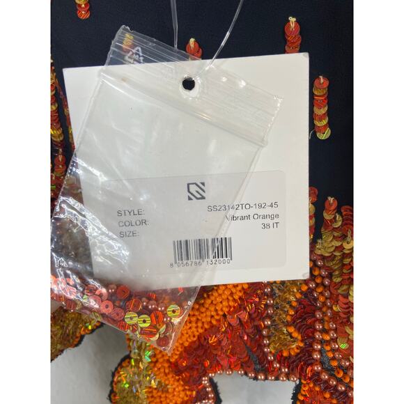 Giuseppe di Morabito Sequin Fire Flames Crop Top Party Edgy Made in Italy Sz 2 - Picture 6 of 9